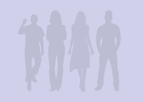 Silhouetten van vier personen